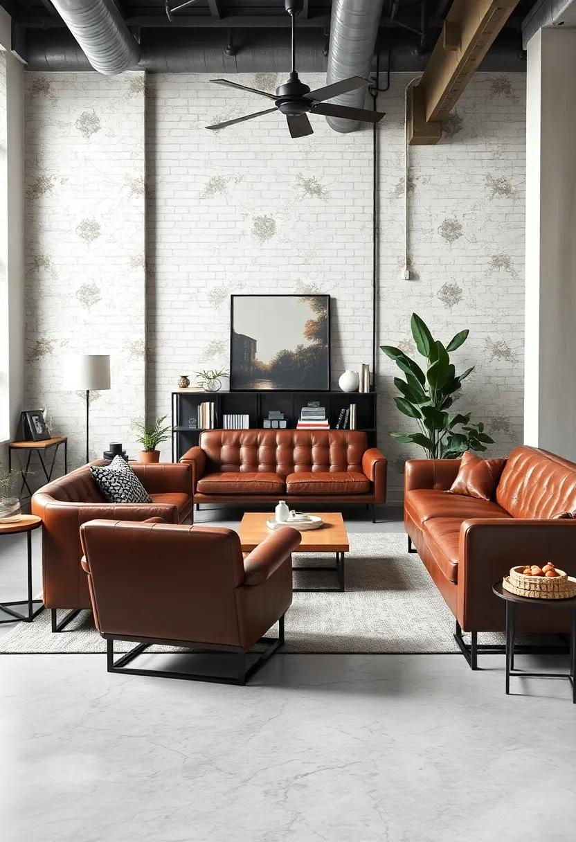 Creating a Cozy Ambiance with Leather Upholstery‍ and Industrial Elements