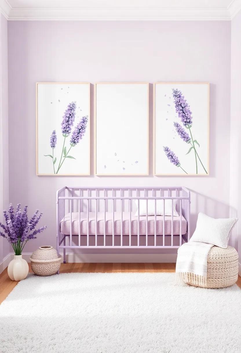 Inviting Whimsy: adorning Spaces with Lavender-Inspired Wall Art