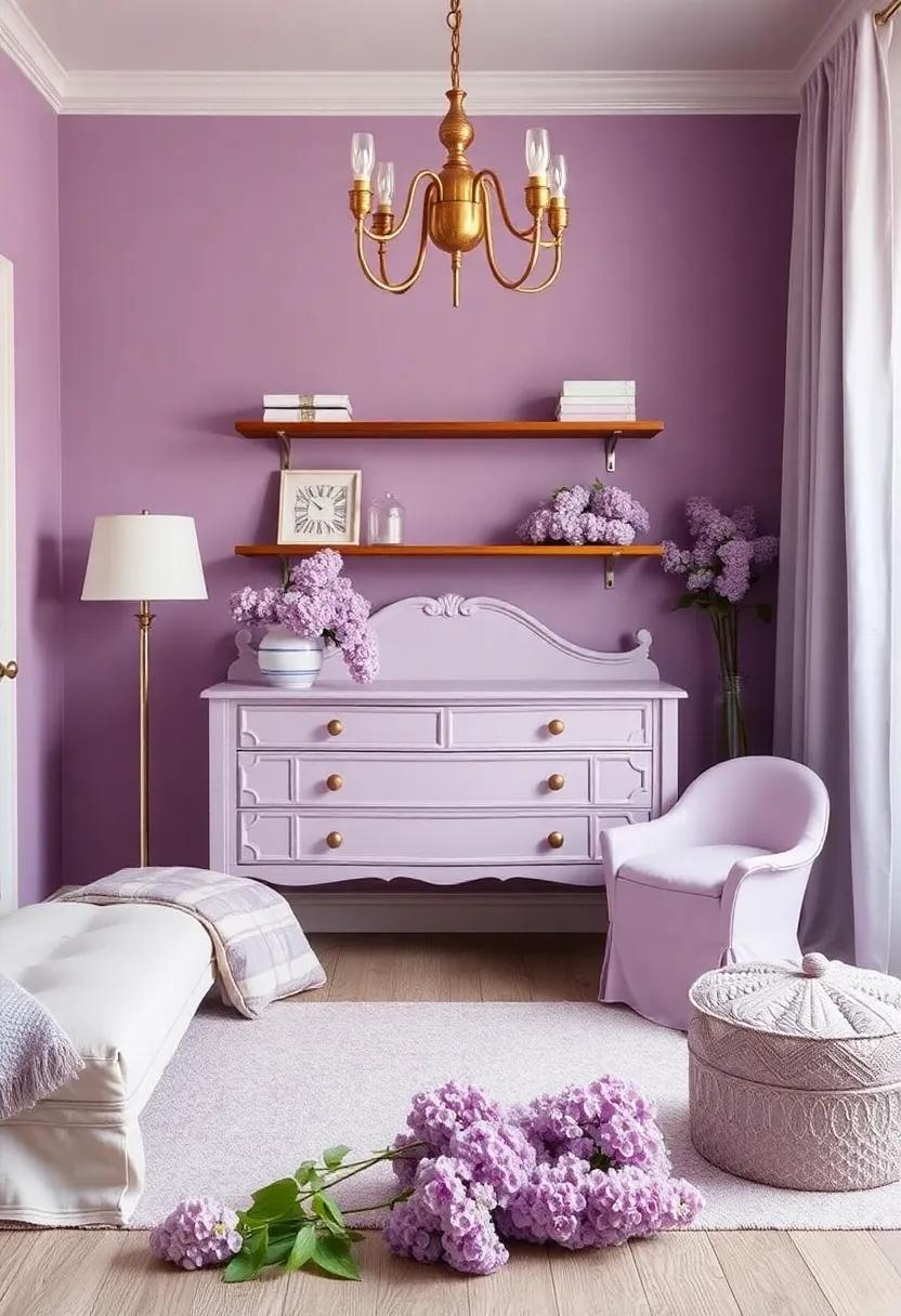 Incorporating Vintage Finds: Blending antique Lilac Pieces with Modern Designs