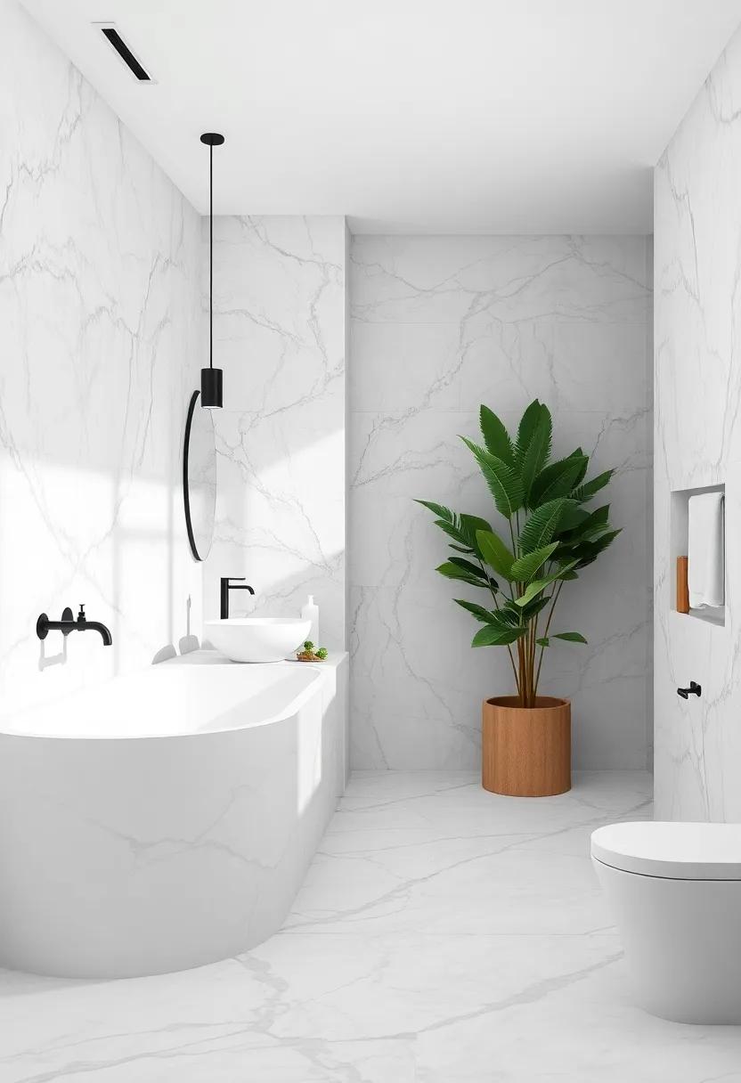 Marble and Greenery: ⁢Designing ⁢a Nature-Inspired⁢ Bathroom Oasis