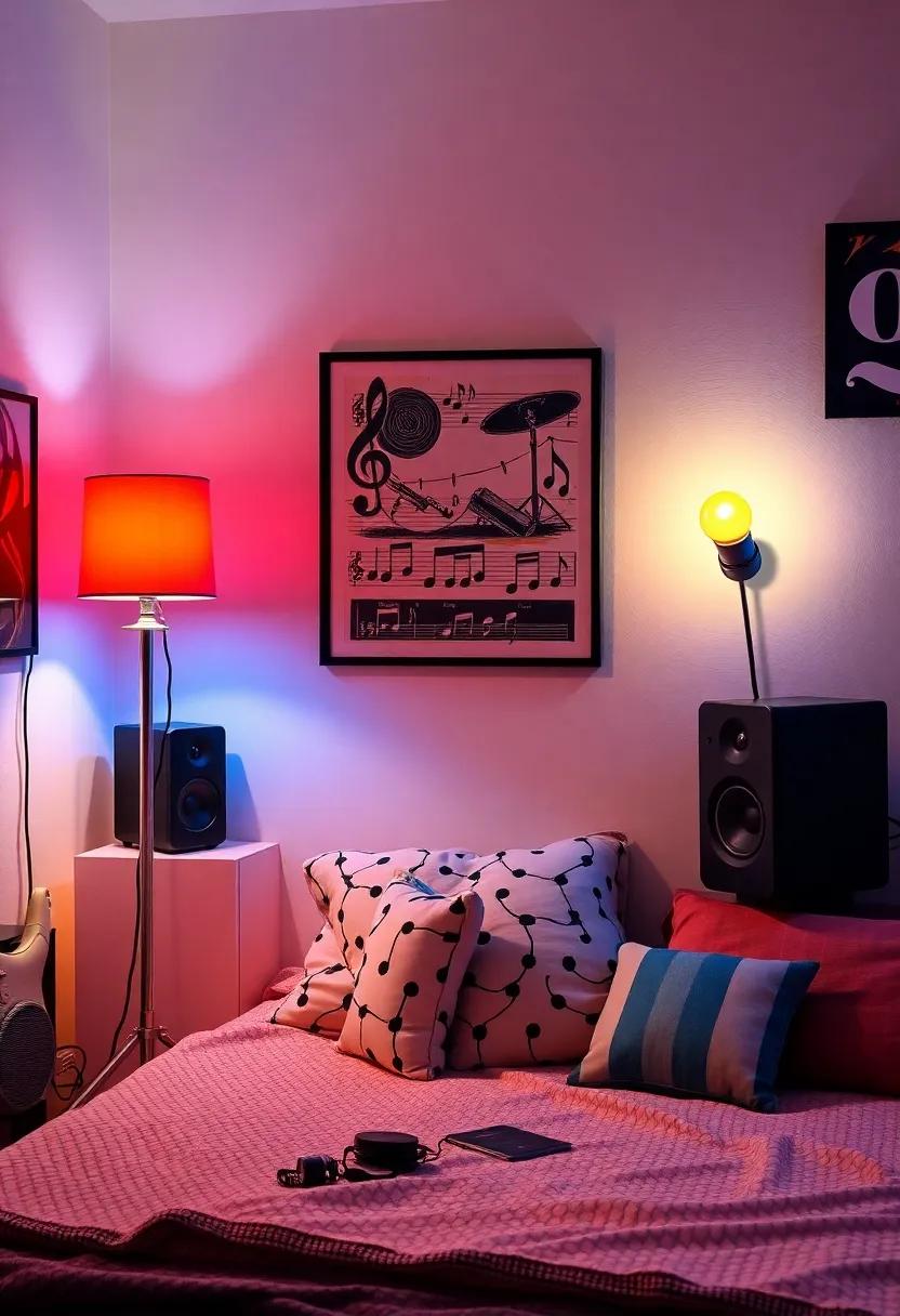 Lighting Up The room With Musical-Themed Lamps And Colorful Bulbs