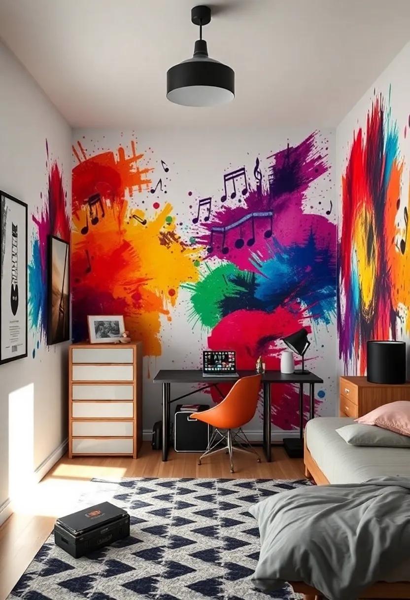 Transforming Walls Into A Musical Canvas With Vibrant Art And Murals