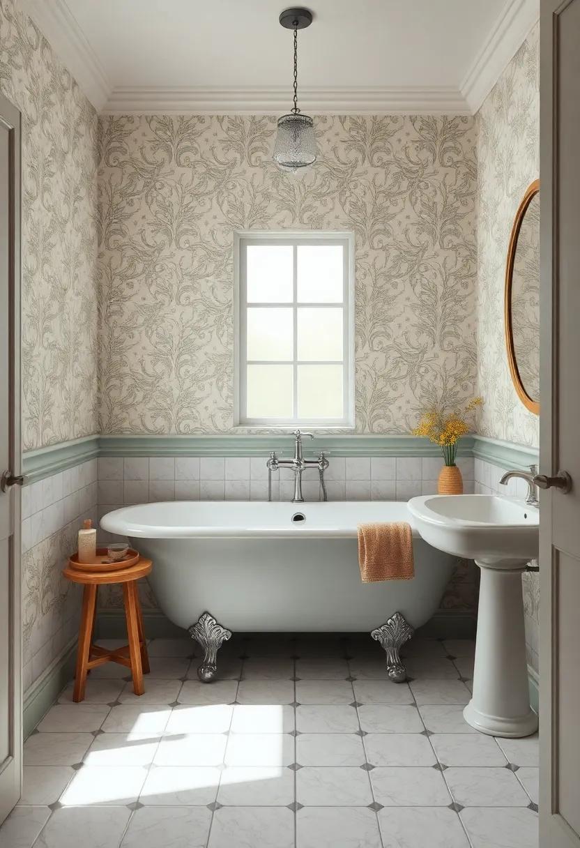 Emphasizing Textures to Enhance Vintage Bathroom Serenity