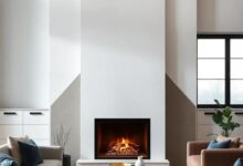 Cozy Elegance: Transforming Your Living Room with Fireplaces and Geometric Design