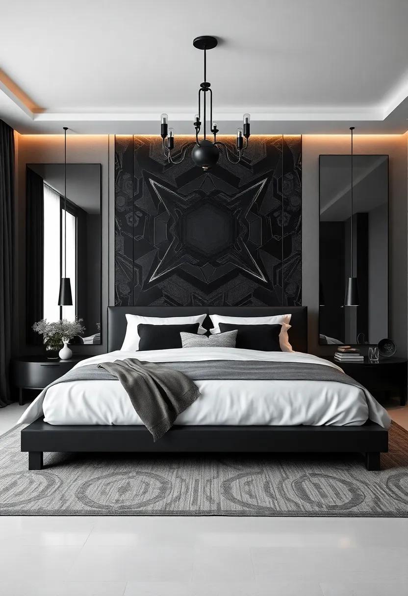 Elevate Your Space: Embracing Elegance in a Monochrome Black Luxury Bedroom