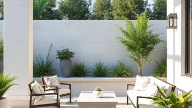 Transform Your Outdoor Space: Stunning Patios with Elegant White Stone Accents