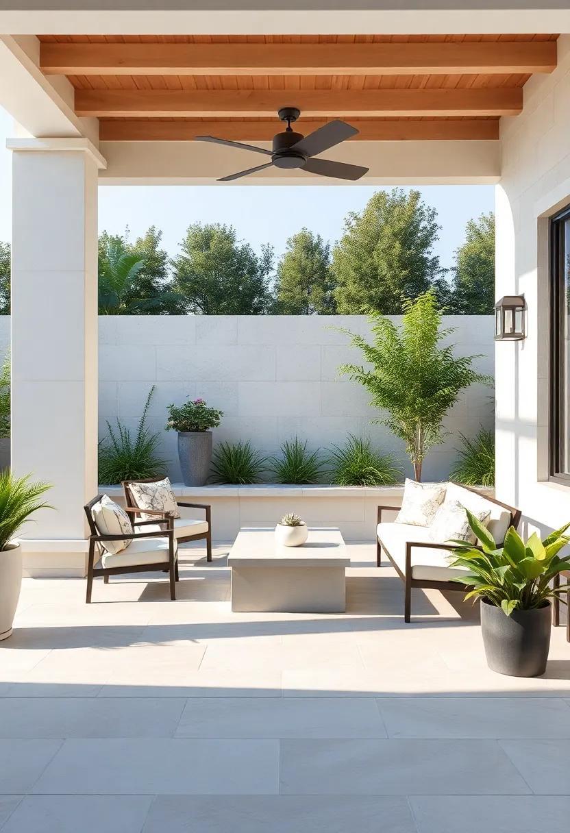 Transform Your Outdoor Space: Stunning Patios with Elegant White Stone Accents