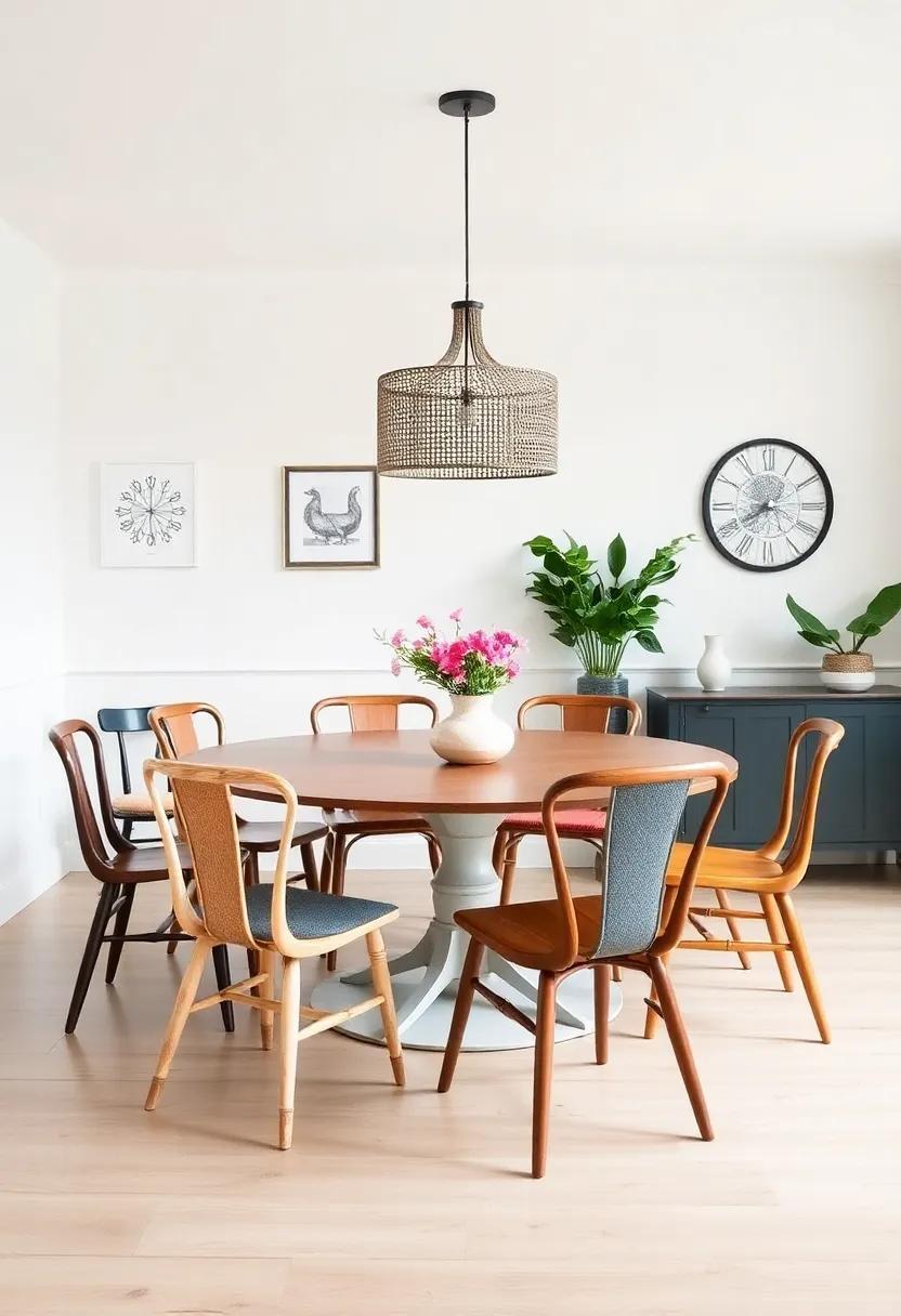 Embracing Whimsy: The Art of an Eclectic Dining Room with Mismatched Chairs