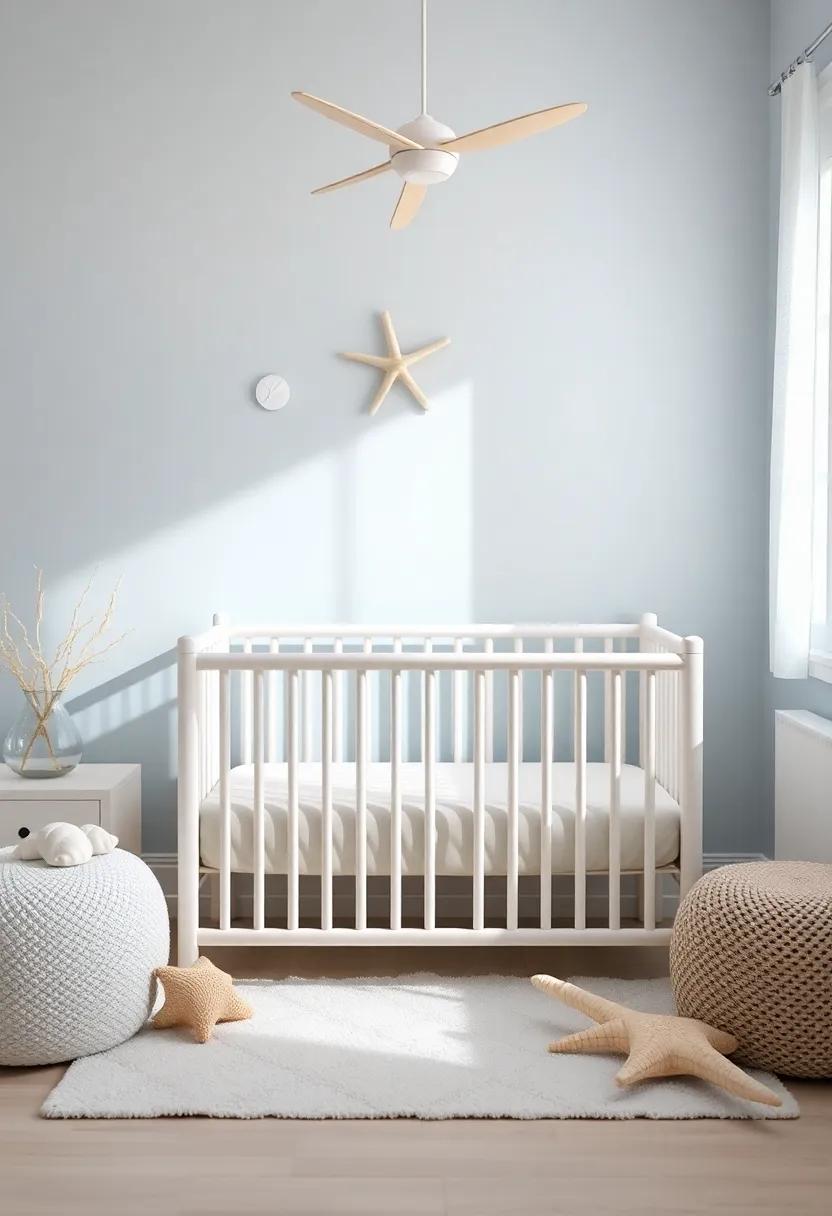 Designing a Coastal Crib Featuring Seashells and driftwood Accents