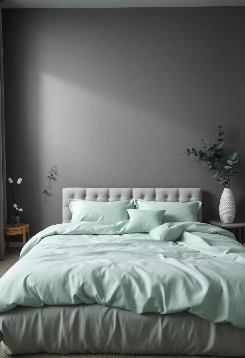 coolness Redefined: Charcoal Gray Meets Soft Mint for invigorating Atmospheres