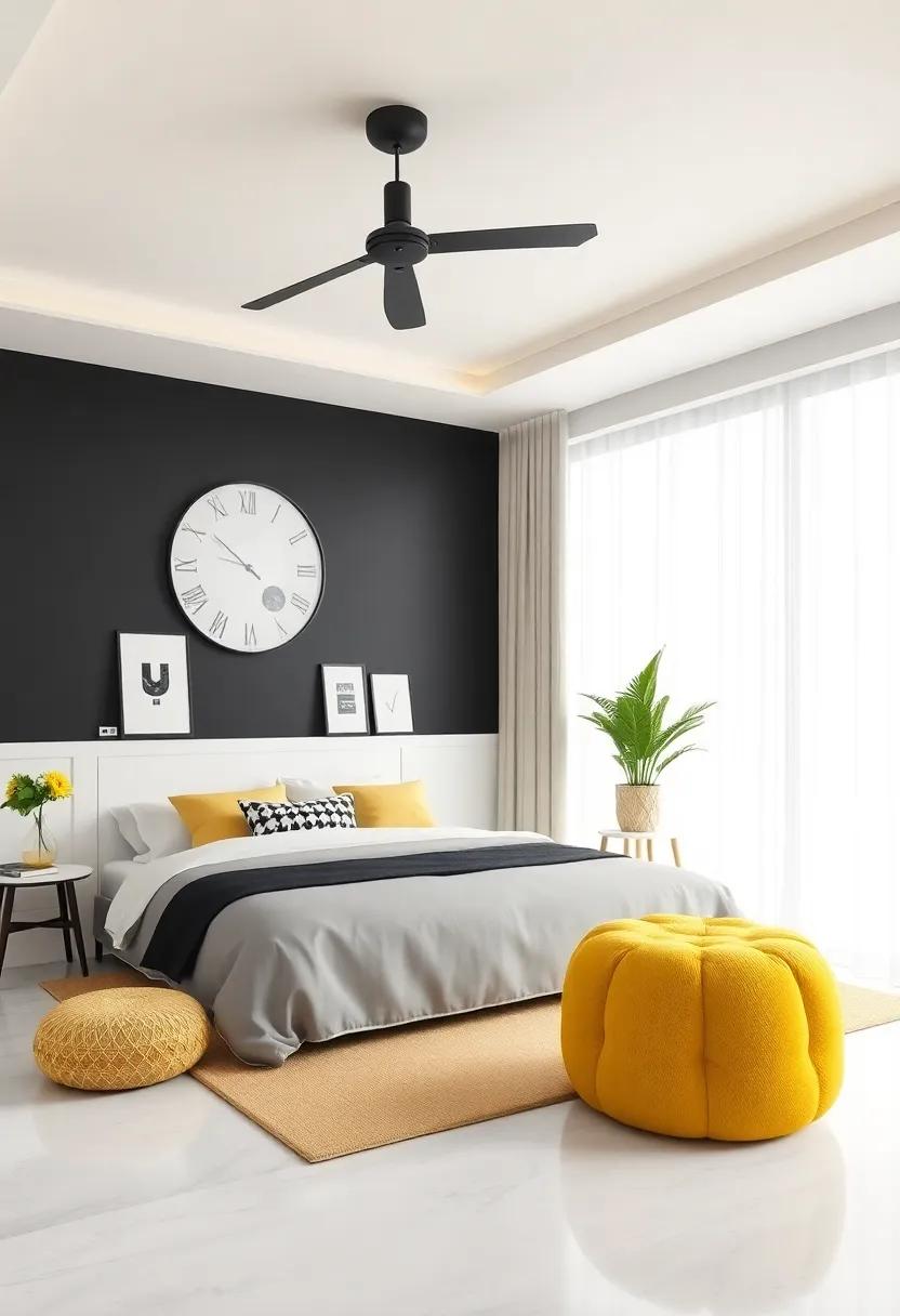 From Floor to Ceiling: Innovative Ideas for Black and Yellow⁢ Décor Elements