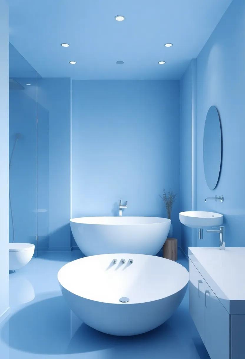 Embracing ⁤a Calming atmosphere with Soft Blue⁢ Tones in ​Modern ⁣Bathrooms