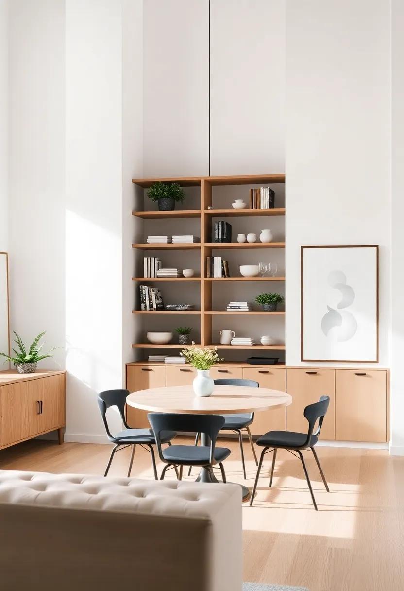 Utilizing Open Shelving for Displaying Dining Essentials Creatively