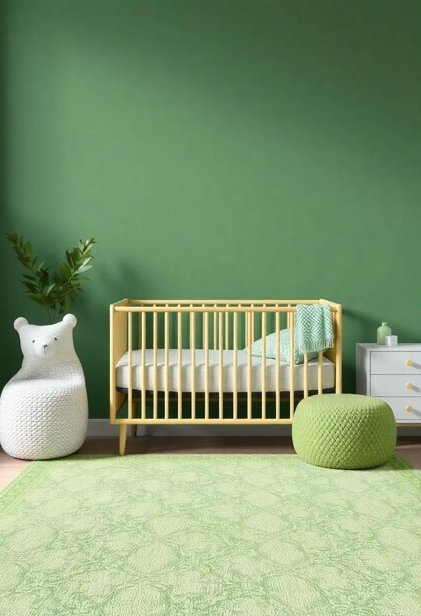 Stylish nursery Rugs That Anchor Your Dusty Green Decor