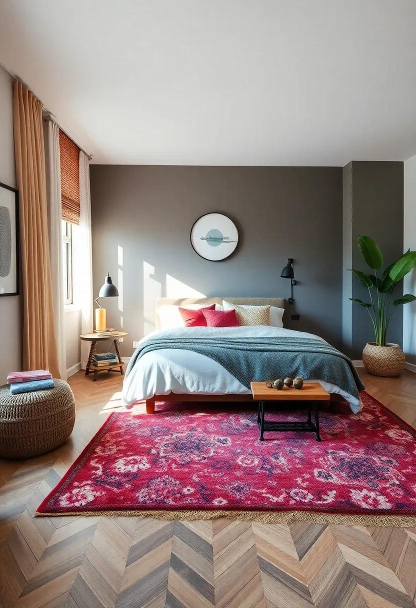 Layering‌ Rugs ⁣to create Depth and Contrast in Your Bedroom Design