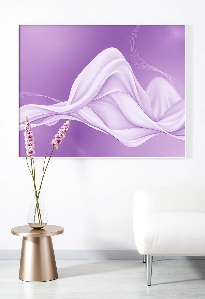 Artistic Inspirations: Lavender and Platinum⁣ in Wall Art