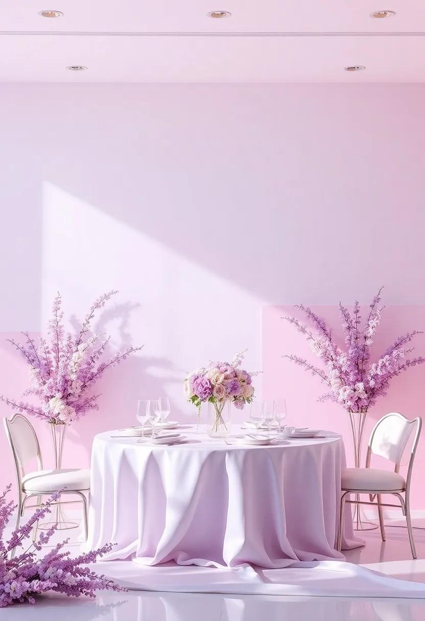 Experiencing Romance through Lavender and Platinum wedding decor