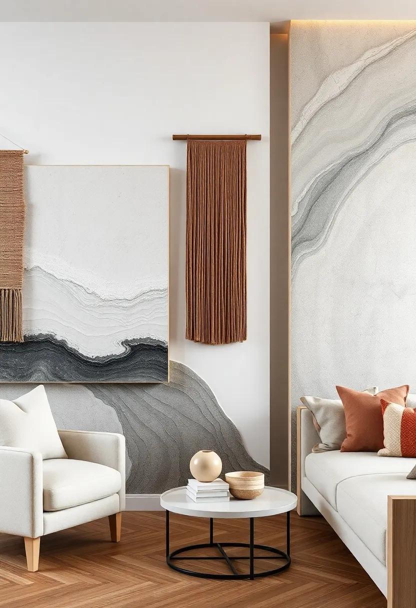 Elegantly Layered Textures: Mix and‌ Match Wall hangings for Depth