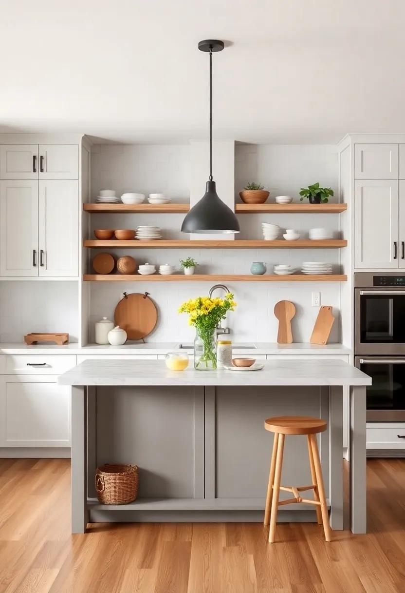 Elevating Culinary Spaces with Open Shelving around Your Kitchen Island