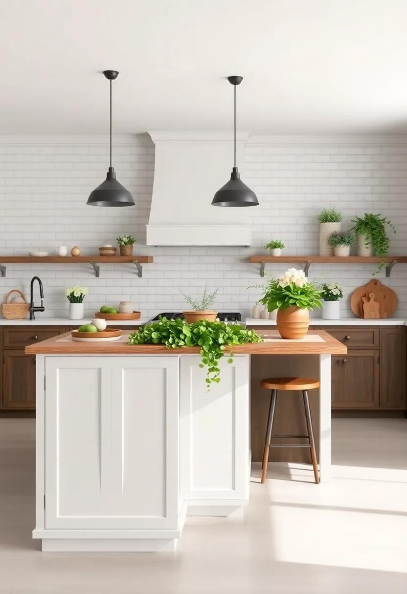 incorporating Farm-Fresh Greenery to Revitalize Your Kitchen Island