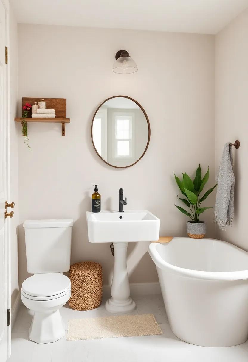 Charming Elements⁣ of farmhouse Decor to brighten Your Small Bathroom