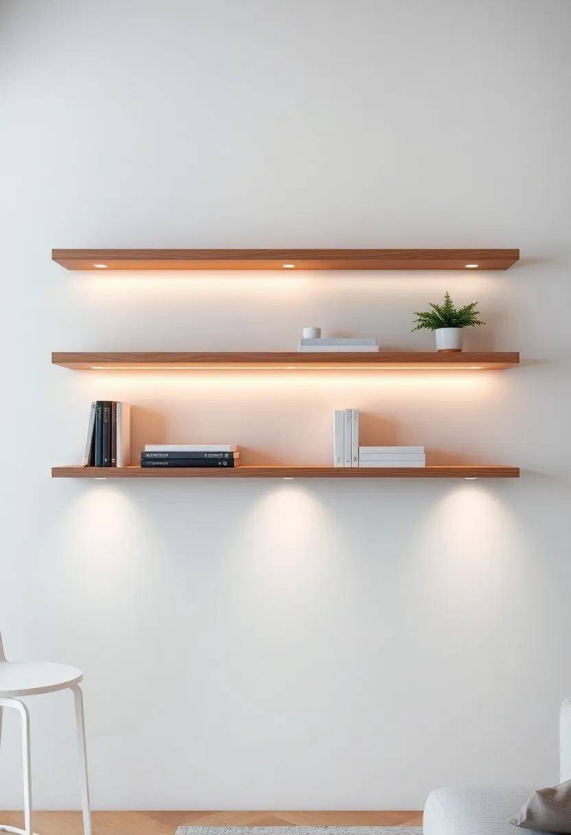 Enhancing Your Living Room Ambiance with Floating Shelves and Lighting