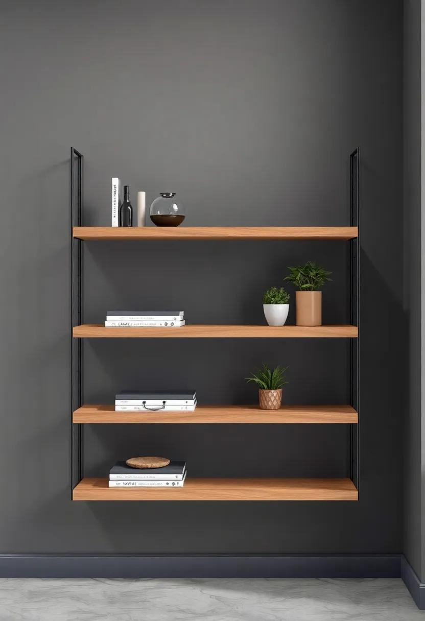 Industrial-Chic Floating Shelves: Merging Metal and Wood Elements