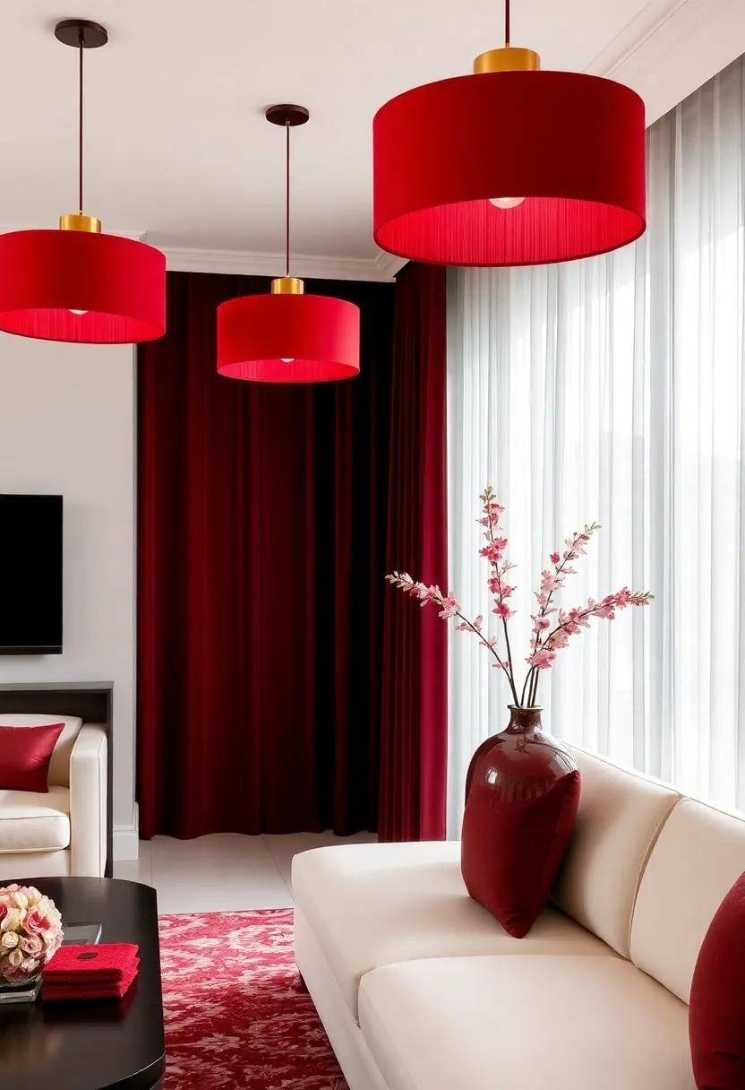 Create Dramatic⁤ Lighting Effects with‌ elegant Crimson Lampshades and ⁤Fixtures