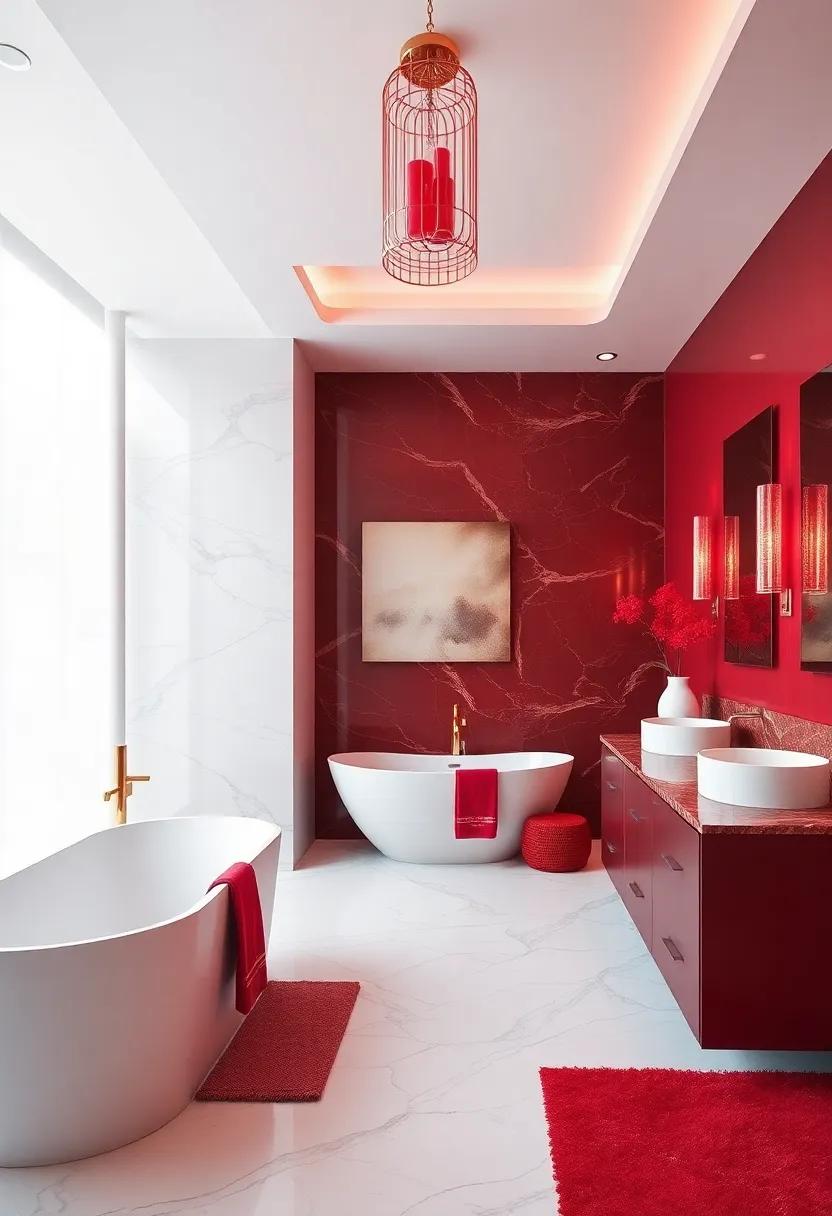 Create⁤ a​ Luxurious ‌Bathroom Retreat with Crimson Accents for a Spa-Like Experience