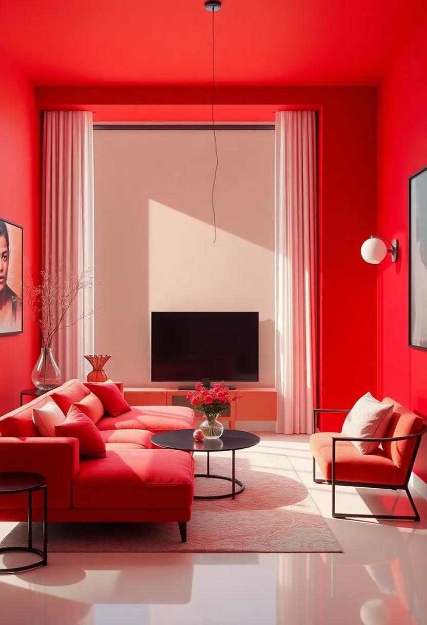 Embrace Rich Hues with Vibrant Crimson Accent Walls ⁢for a Bold Statement