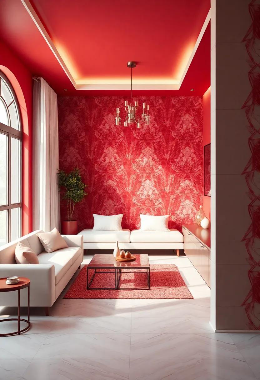 Explore⁤ Patterns ‍and ‌Textures ⁢that Harmonize beautifully with crimson Designs