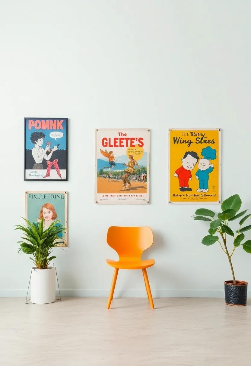 Celebrating Whimsy: Quirky Vintage Posters as a Focal Point