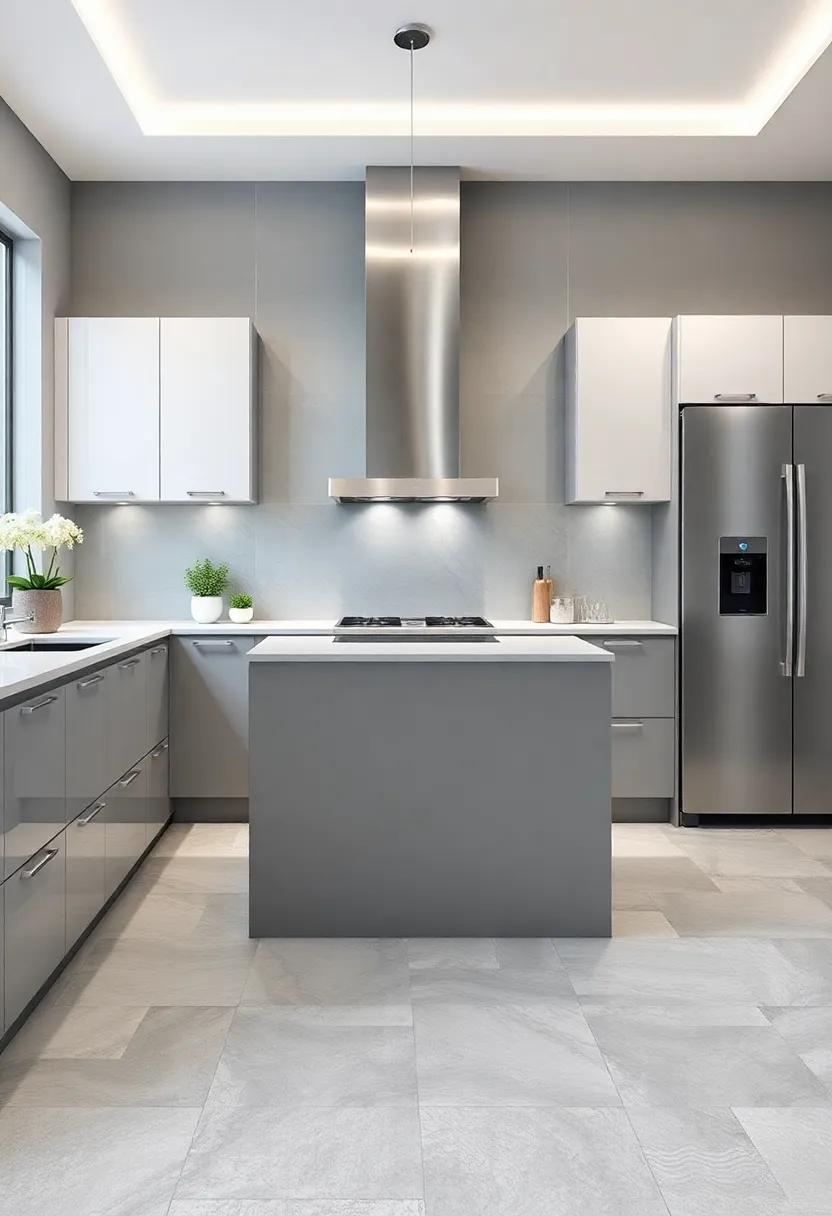 Flooring Choices: The Dynamic Impact of Gray Tiles and Silver Finishes