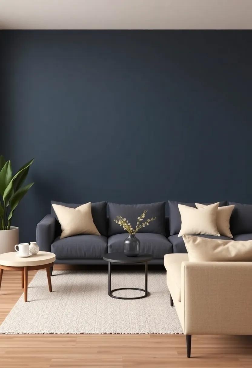 The ⁣Allure of deep Navy with Light Buff for ​a Statement Space