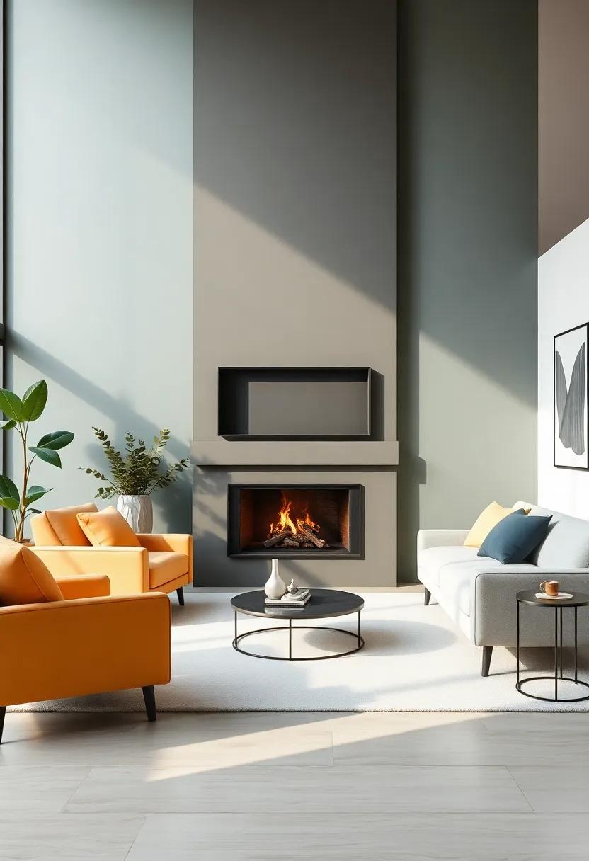 Color Palette Ideas that Complement Both Fireplaces and Geometric Designs