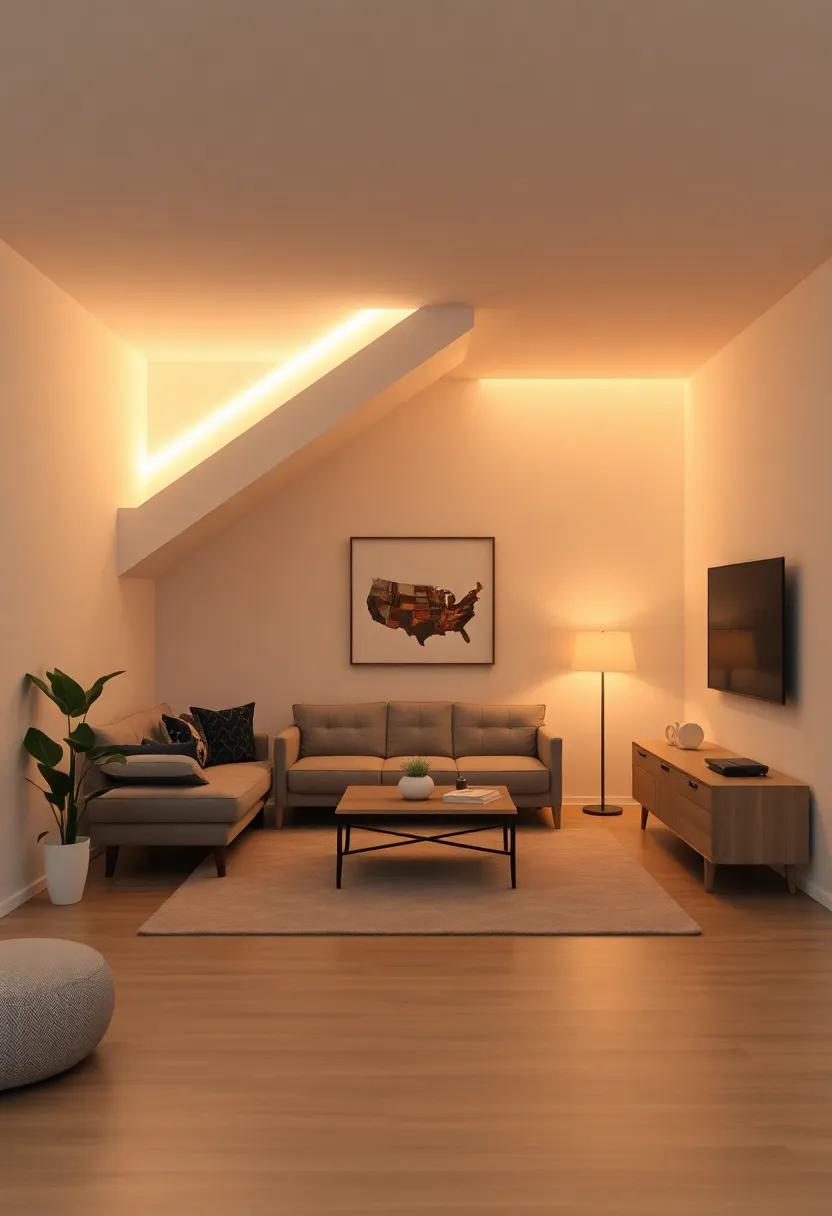 Cast a Glow: Illuminating Your Under-stair Living Room with Ambient​ Lighting