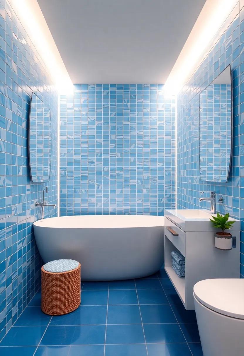 Illuminating Your Bathroom with Soft Lighting and Blue Accents