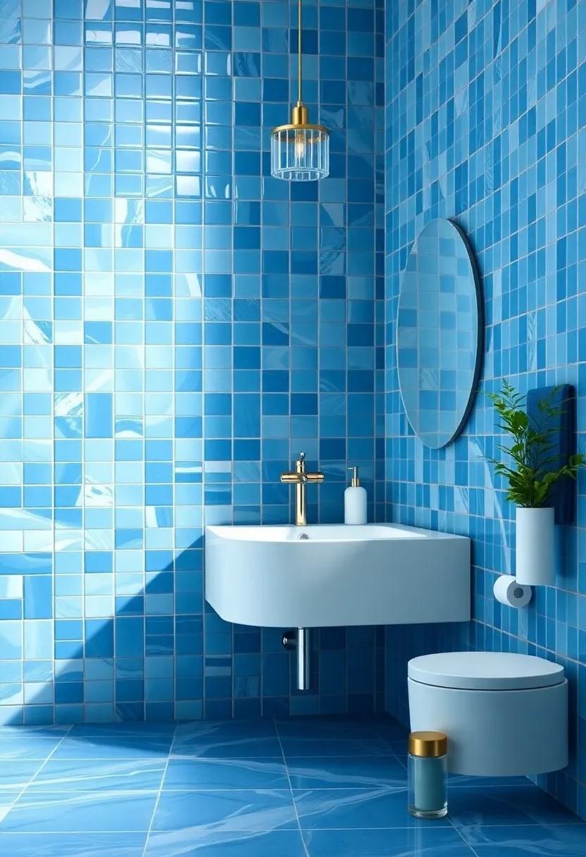 Showcasing Luxurious Fixtures that Complement Blue Tile Designs