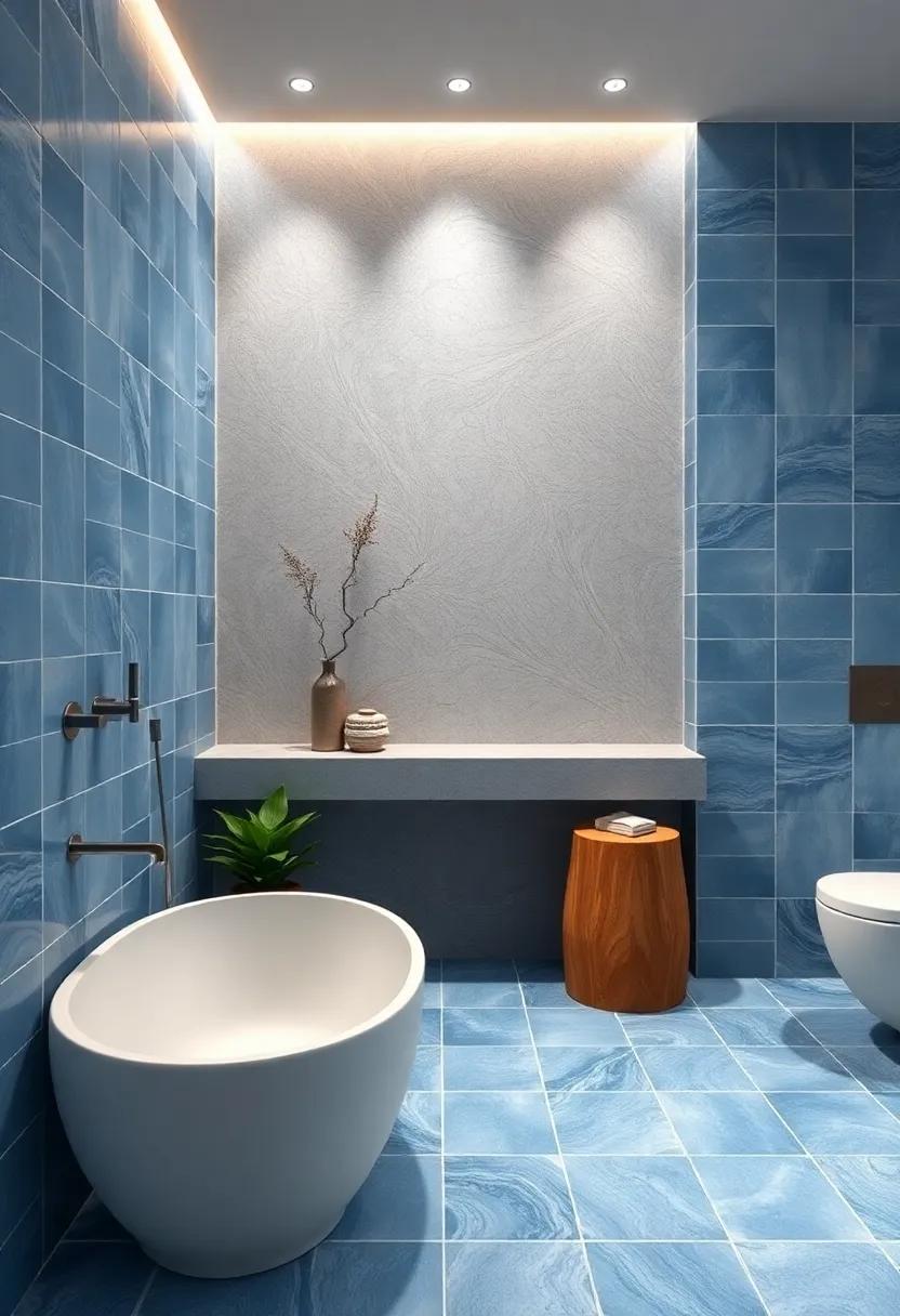 Texture and Pattern: Enhancing Serenity with Blue Tiles