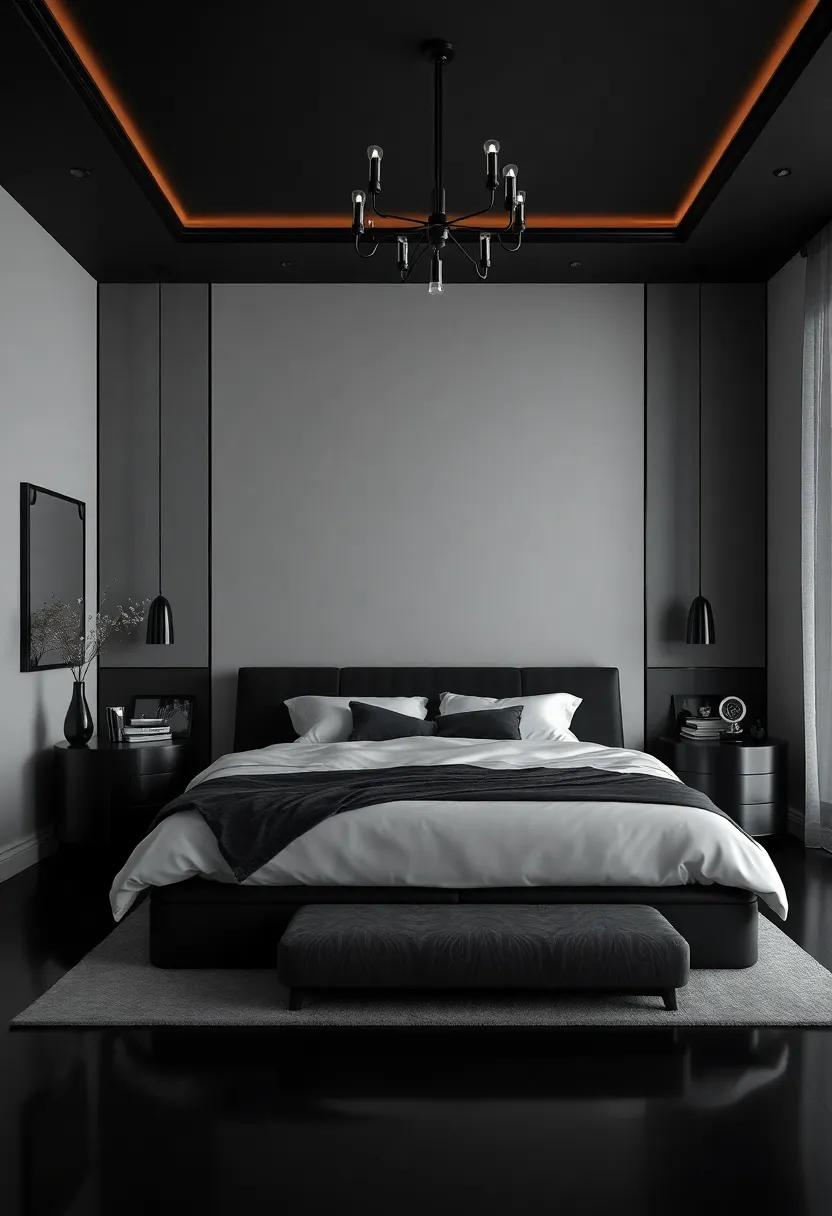 Elegant Color Palette: Discovering the Depths of Monochrome‍ Black in ⁢Luxury Bedrooms