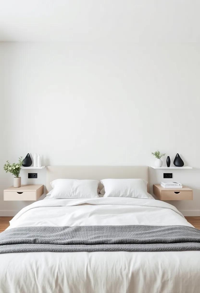 floating Nightstand Arrangements:⁤ Balancing ⁣symmetry and Asymmetry for Visual ⁣Interest