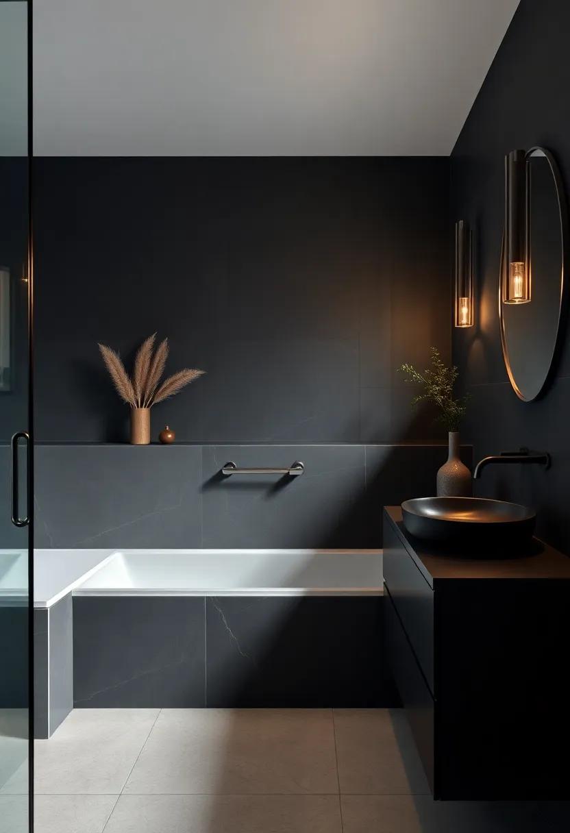 Combining Black Fixtures with natural Elements for a Warm⁣ Feel