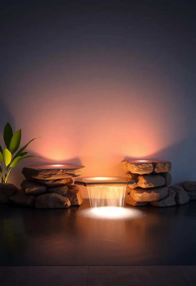 Creating a⁣ Serene Atmosphere with⁣ softly Glowing Waterfalls