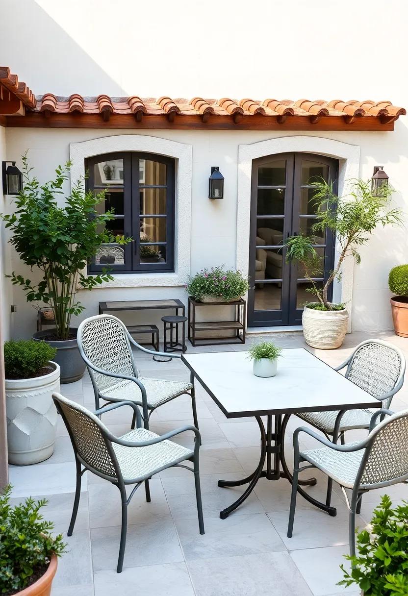 Artistic Arrangements of Outdoor Tables​ and Chairs with Elegance