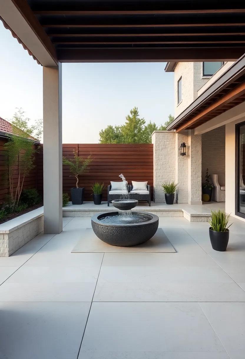 Elevating the Ambiance with Water Features and White Stone