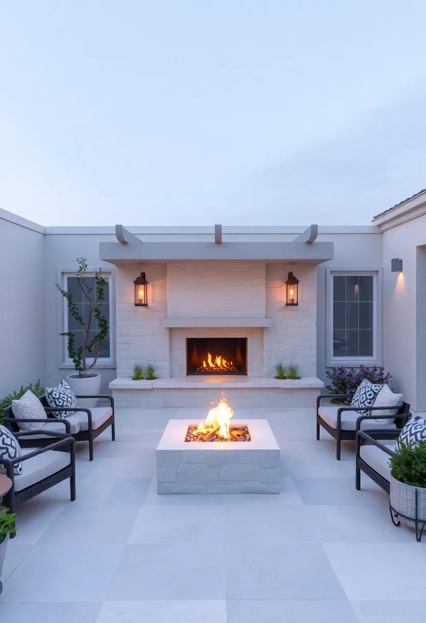 Gorgeous Fire Pits That Complement Your White Stone Patio