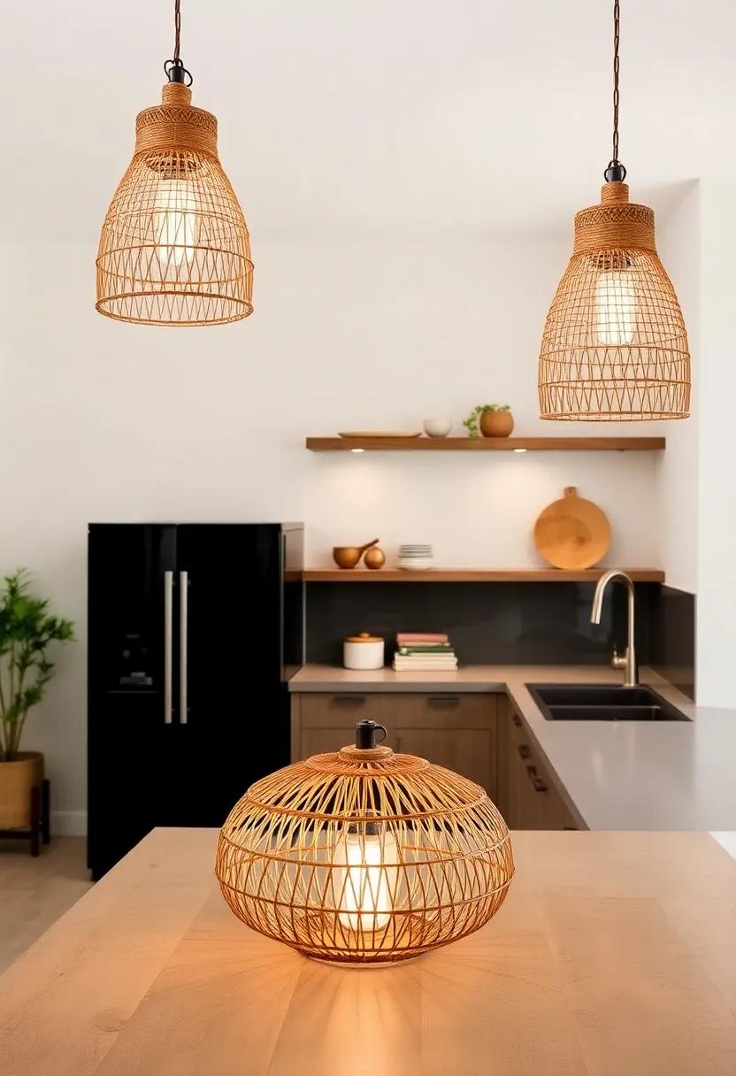 Enhancing Rustic‌ Aesthetics with Woven Rattan and Natural Fiber Lights