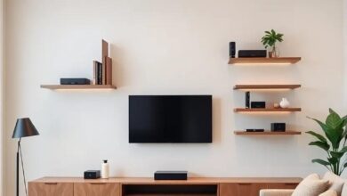 Elevate Your Space: Stylish Floating Shelves for Media Equipment in the Living Room