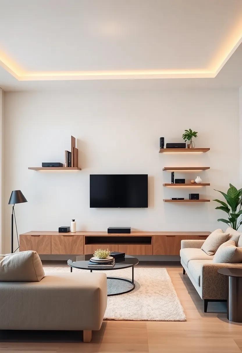Elevate Your Space: Stylish Floating Shelves for Media Equipment in the Living Room