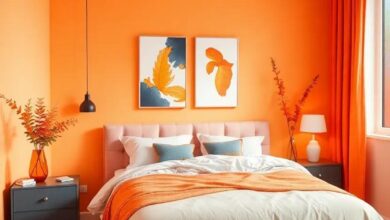 29 Stunning Bedroom Color Combinations Featuring Vibrant Orange Accents